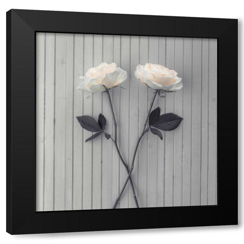 Roses on table Black Modern Wood Framed Art Print by Frank, Assaf