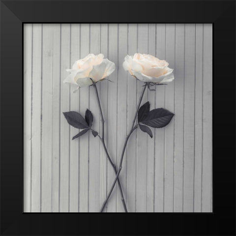Roses on table Black Modern Wood Framed Art Print by Frank, Assaf