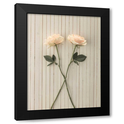 Roses on table Black Modern Wood Framed Art Print by Frank, Assaf