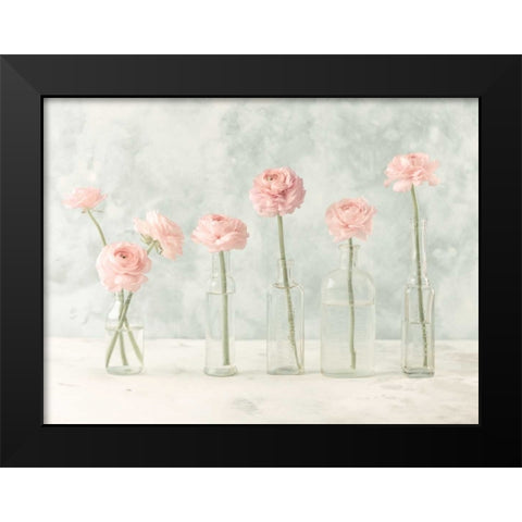 Tulips in glass bottles Black Modern Wood Framed Art Print by Frank, Assaf