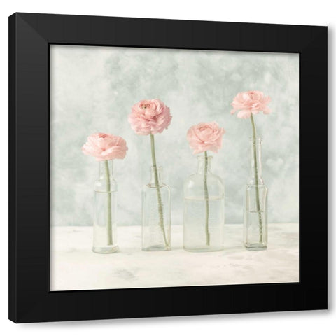 Tulips in glass bottles Black Modern Wood Framed Art Print with Double Matting by Frank, Assaf
