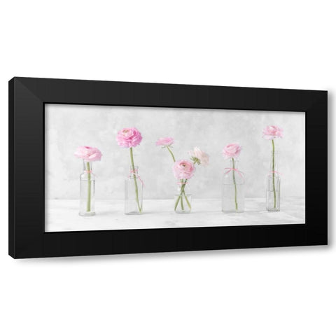 Ranuncuclus flowers in glass bottles Black Modern Wood Framed Art Print with Double Matting by Frank, Assaf