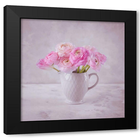 Fresh Tulips in glass bottle Black Modern Wood Framed Art Print by Frank, Assaf