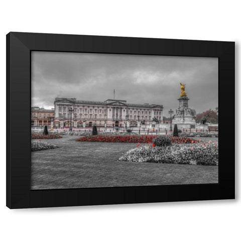 Buckingham Palace and St James Park, London Black Modern Wood Framed Art Print with Double Matting by Frank, Assaf