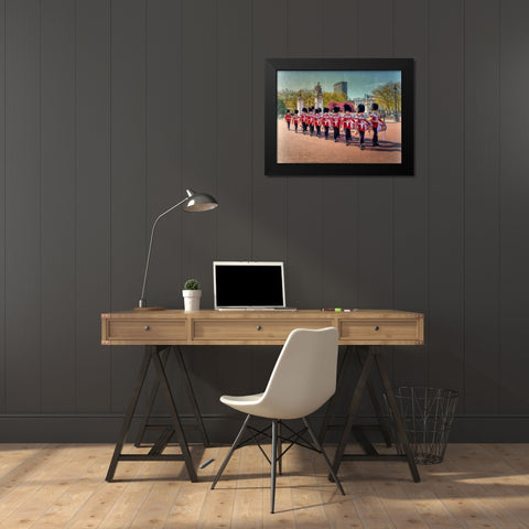 Changing the Guard, Buckingham Palace, London Black Modern Wood Framed Art Print by Frank, Assaf
