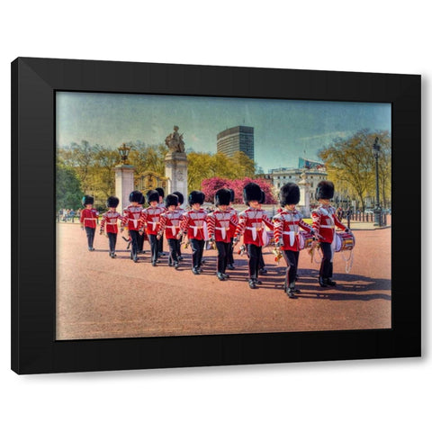 Changing the Guard, Buckingham Palace, London Black Modern Wood Framed Art Print with Double Matting by Frank, Assaf