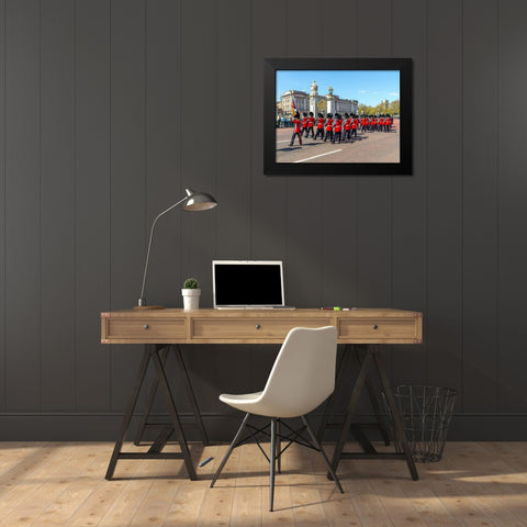 Changing the Guard, Buckingham Palace, London Black Modern Wood Framed Art Print by Frank, Assaf