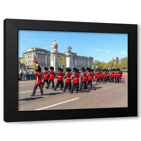 Changing the Guard, Buckingham Palace, London Black Modern Wood Framed Art Print with Double Matting by Frank, Assaf