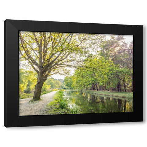 Canal on a spring day Black Modern Wood Framed Art Print by Frank, Assaf