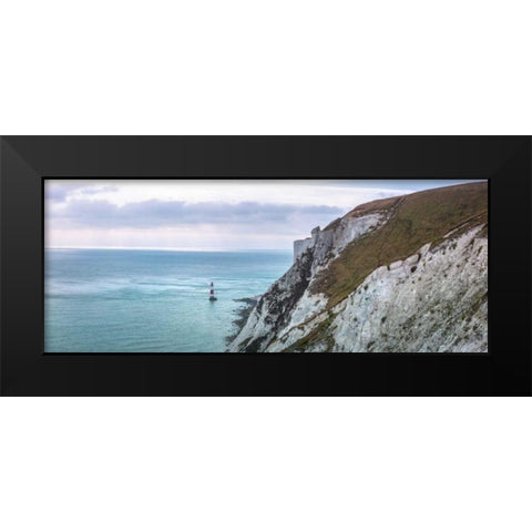 Beachy Head and Lighthouse, Eastbourne, England, UK Black Modern Wood Framed Art Print by Frank, Assaf