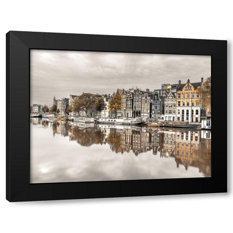 Amsterdam-reflections Black Modern Wood Framed Art Print with Double Matting by Frank, Assaf