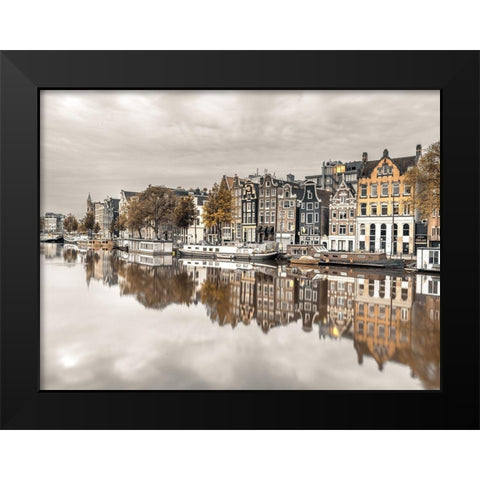 Amsterdam-reflections Black Modern Wood Framed Art Print by Frank, Assaf
