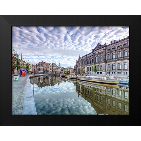 Amsterdam-reflections Black Modern Wood Framed Art Print by Frank, Assaf