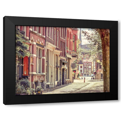 City street-Amsterdam Black Modern Wood Framed Art Print with Double Matting by Frank, Assaf