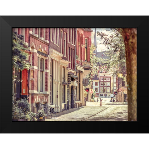 City street-Amsterdam Black Modern Wood Framed Art Print by Frank, Assaf