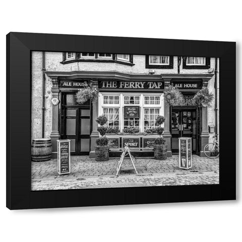 Cafe in South Queensferry Black Modern Wood Framed Art Print with Double Matting by Frank, Assaf