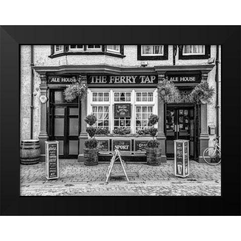 Cafe in South Queensferry Black Modern Wood Framed Art Print by Frank, Assaf