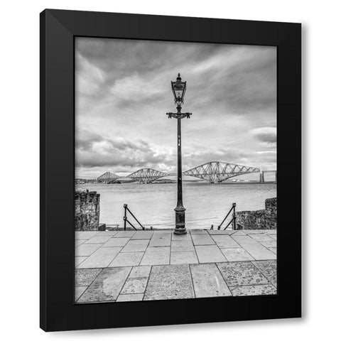Forth Rail Bridge and lamp post, Scotland, FTBR-1812 Black Modern Wood Framed Art Print by Frank, Assaf