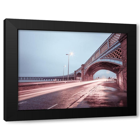 Strip Lights on road of Dundee, Scotland,FTBR 1857 Black Modern Wood Framed Art Print with Double Matting by Frank, Assaf