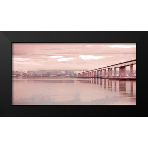 Tay Road Bridge over river Tay-Dundee-Scotland Black Modern Wood Framed Art Print by Frank, Assaf