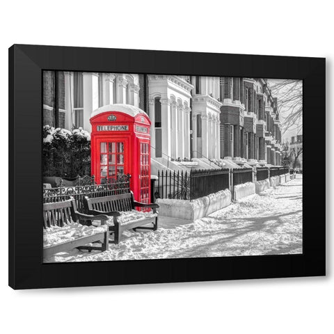 Maida Vale in snow-London Black Modern Wood Framed Art Print by Frank, Assaf