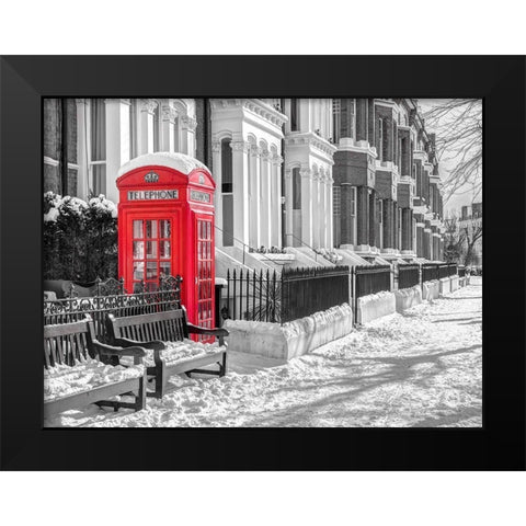 Maida Vale in snow-London Black Modern Wood Framed Art Print by Frank, Assaf
