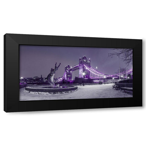 Dolphin fountain -London Black Modern Wood Framed Art Print by Frank, Assaf