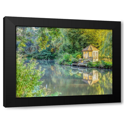 Gazebo by Basingstoke canal Black Modern Wood Framed Art Print with Double Matting by Frank, Assaf