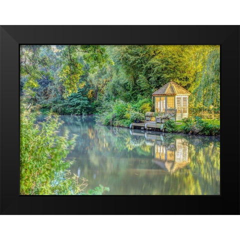 Gazebo by Basingstoke canal Black Modern Wood Framed Art Print by Frank, Assaf