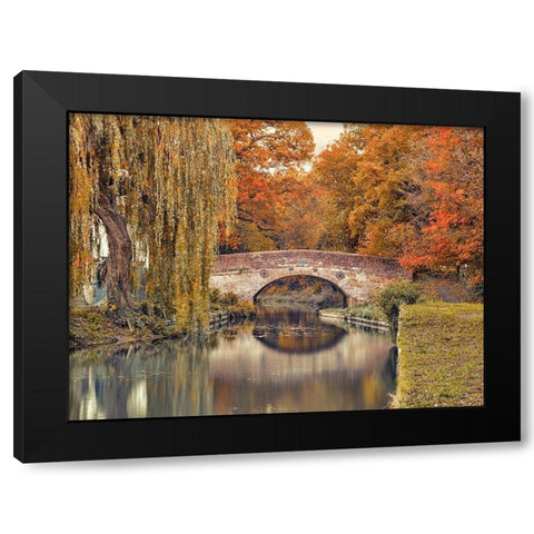 Bridge over a canal Black Modern Wood Framed Art Print with Double Matting by Frank, Assaf