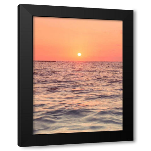 Sunset on the beach Black Modern Wood Framed Art Print with Double Matting by Frank, Assaf