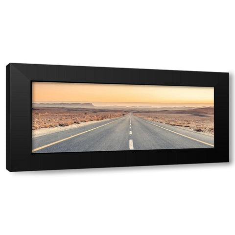 Desert road in Israel Black Modern Wood Framed Art Print with Double Matting by Frank, Assaf