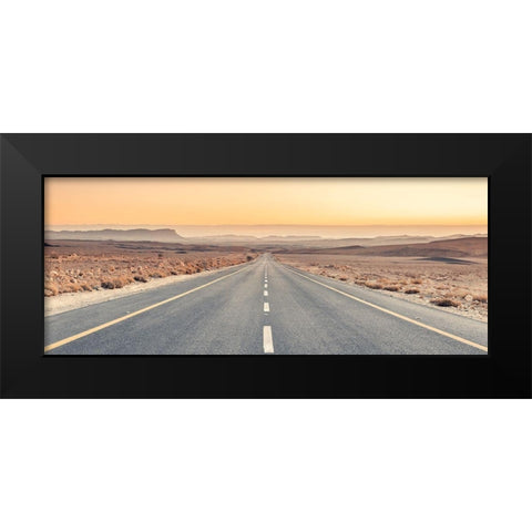 Desert road in Israel Black Modern Wood Framed Art Print by Frank, Assaf