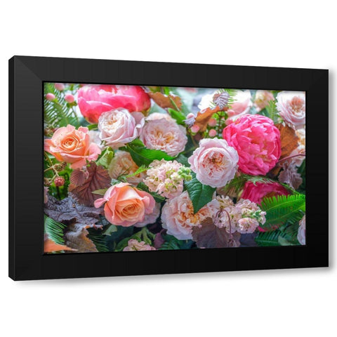 Mixed flowers Black Modern Wood Framed Art Print with Double Matting by Frank, Assaf