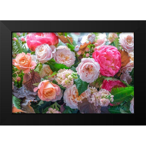 Mixed flowers Black Modern Wood Framed Art Print by Frank, Assaf