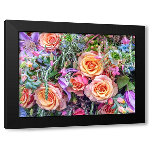 Roses and mixed flowers Black Modern Wood Framed Art Print by Frank, Assaf
