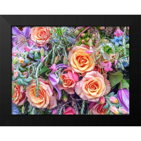 Roses and mixed flowers Black Modern Wood Framed Art Print by Frank, Assaf
