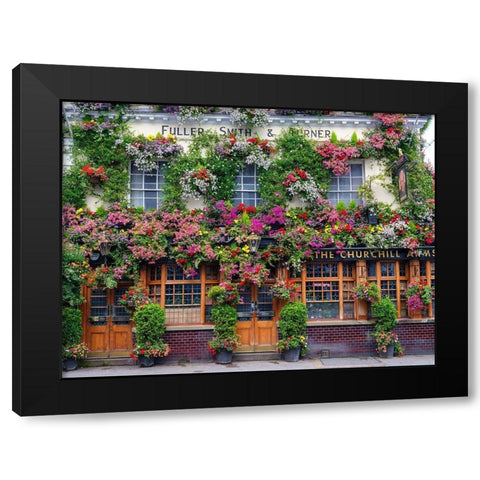 The Churchill Arms pub-London Black Modern Wood Framed Art Print with Double Matting by Frank, Assaf