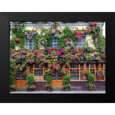 The Churchill Arms pub-London Black Modern Wood Framed Art Print by Frank, Assaf