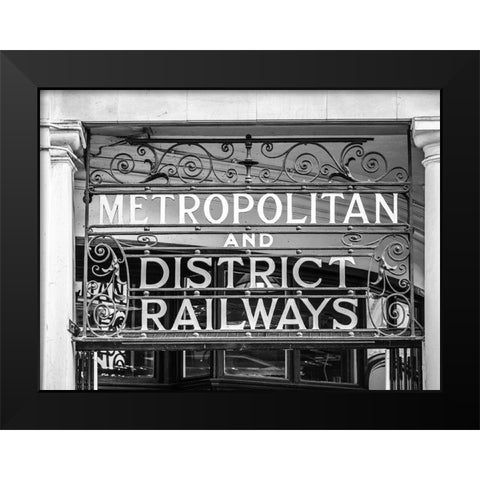 Metropolitan and district railways Black Modern Wood Framed Art Print by Frank, Assaf