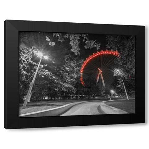 London eye at night Black Modern Wood Framed Art Print with Double Matting by Frank, Assaf