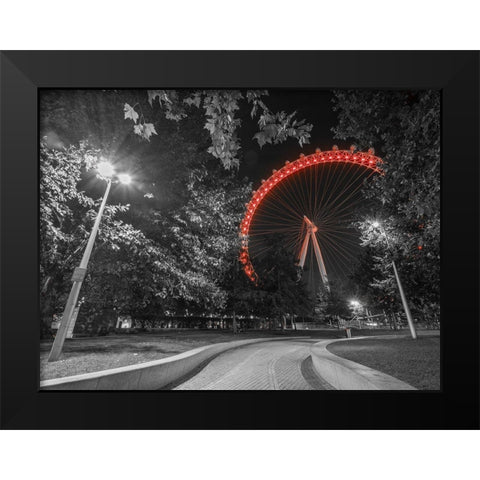 London eye at night Black Modern Wood Framed Art Print by Frank, Assaf