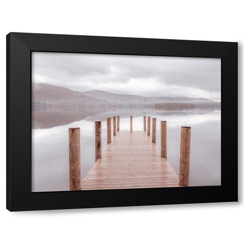 Derwentwater pier Black Modern Wood Framed Art Print with Double Matting by Frank, Assaf