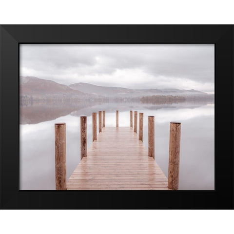 Derwentwater pier Black Modern Wood Framed Art Print by Frank, Assaf