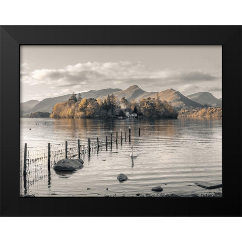 Morning at Derwent island-Derwentwater Black Modern Wood Framed Art Print by Frank, Assaf