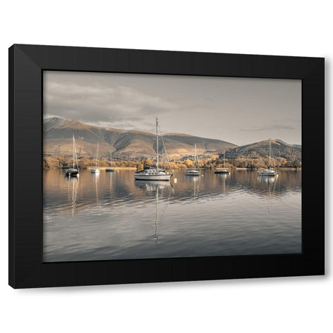 Sailing boats at Derwentwater Black Modern Wood Framed Art Print by Frank, Assaf