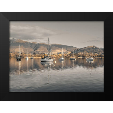 Sailing boats at Derwentwater Black Modern Wood Framed Art Print by Frank, Assaf