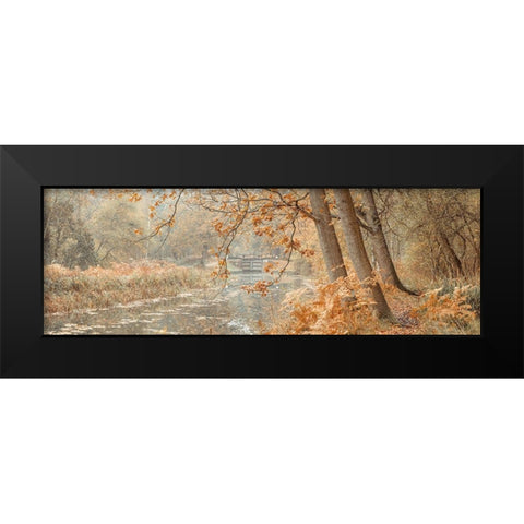Canal through a forest Black Modern Wood Framed Art Print by Frank, Assaf