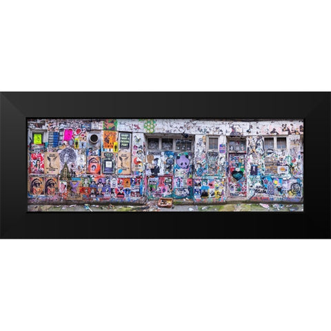 Graffiti-Lane-London Black Modern Wood Framed Art Print by Frank, Assaf