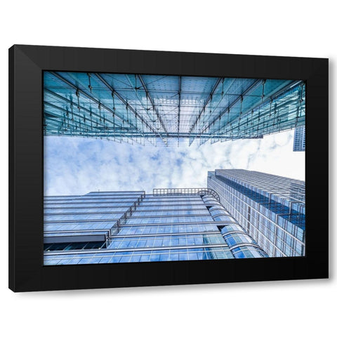 Low angle view of skyscrapers Black Modern Wood Framed Art Print with Double Matting by Frank, Assaf